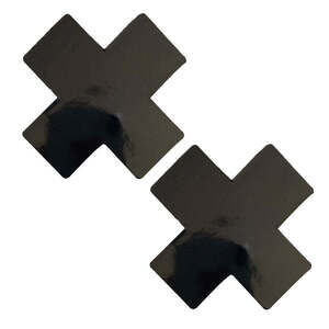 Neva Nude - Dom Squad Wet Vinyl Naughty X Factor Nipztix Pasties - Black